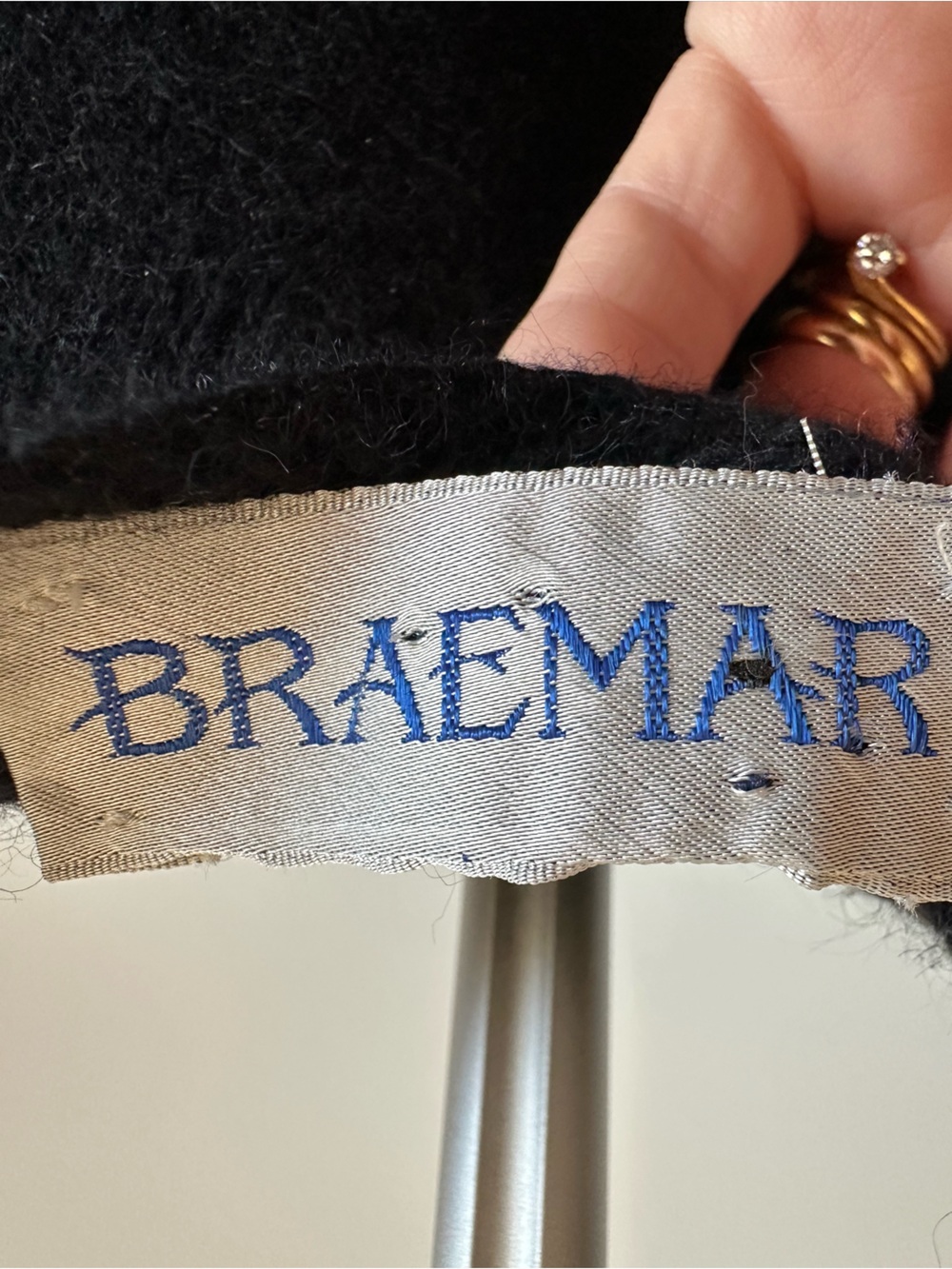 Braemar Argyle Knit Sweater Vest in Black and Cream - Picture 7 of 7